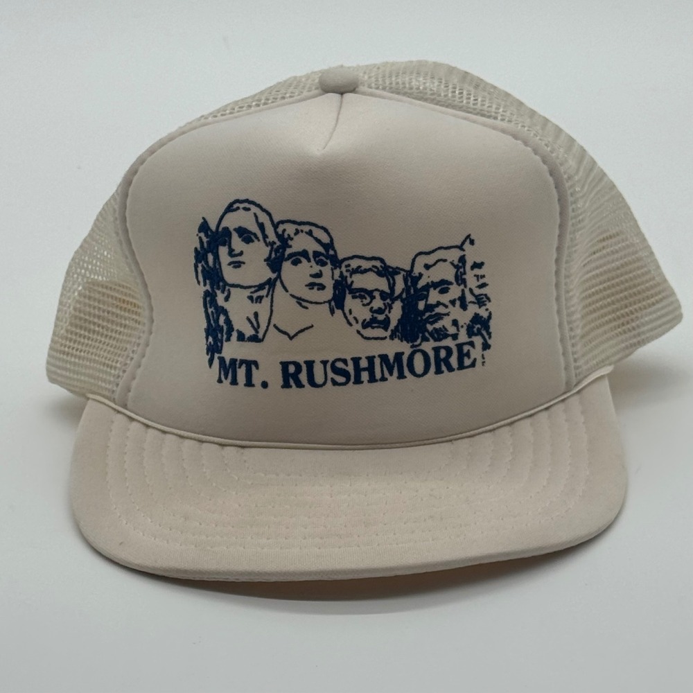 Speedway Mt Rushmore Trucker Hat Cream Mesh Snapback Cap One Size Fits All